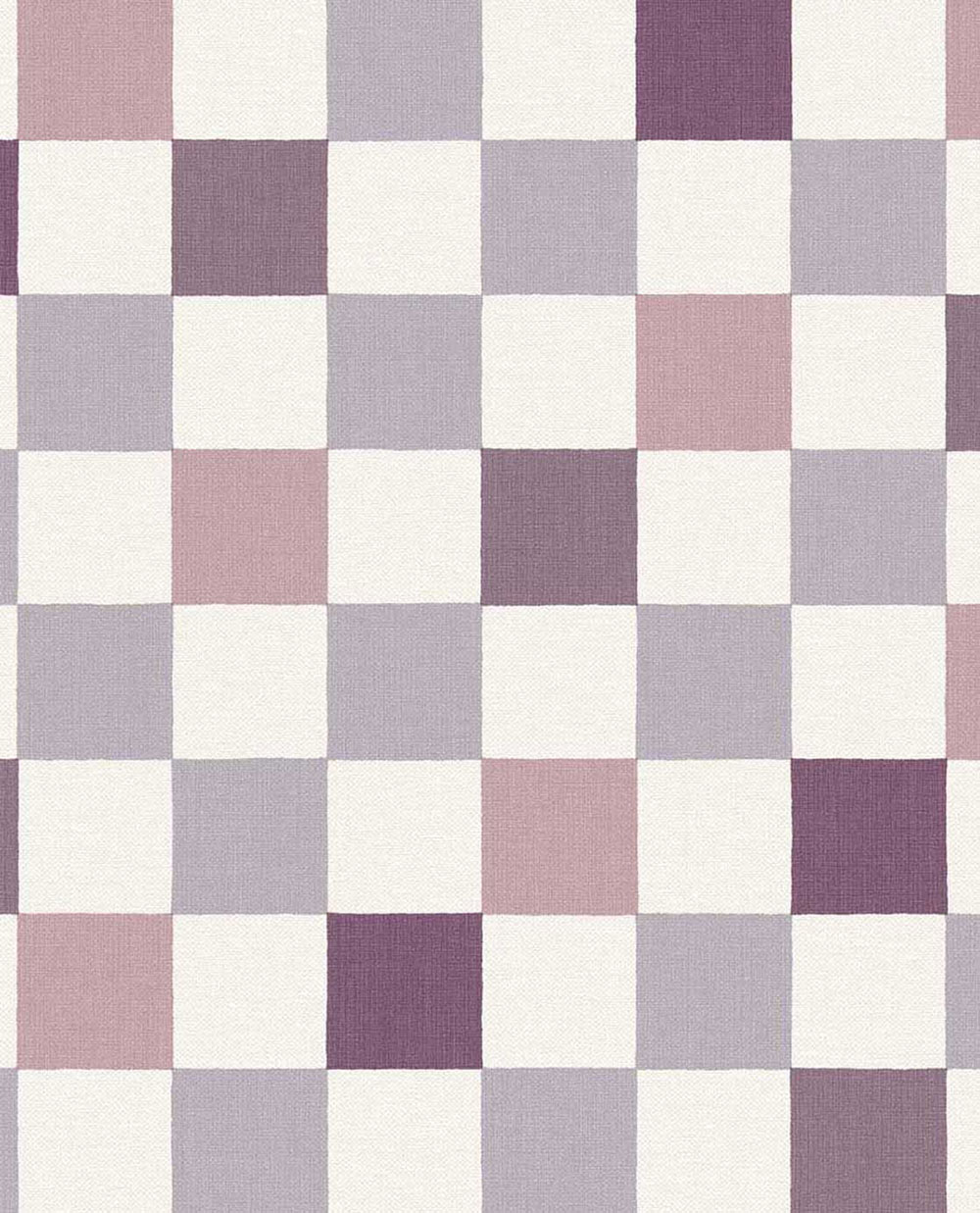 Wallpaper, purple, pink, checked fabric effect, 363148, Tiny Treasures, Eijffinger
