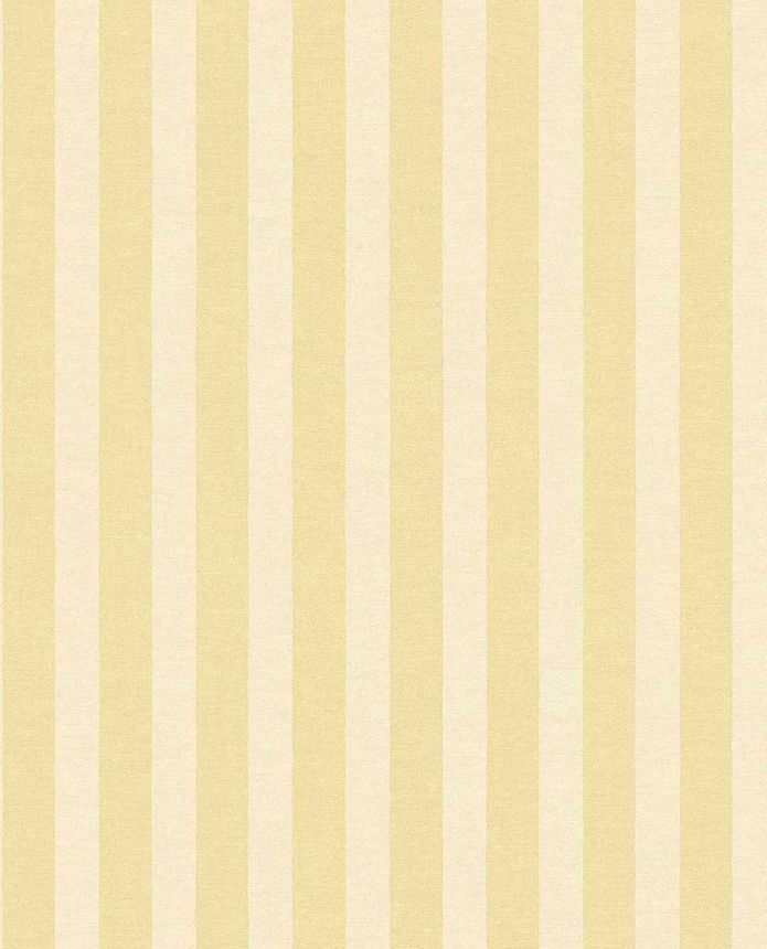 Wallpaper, yellow, striped fabric effect, 363151, Tiny Treasures, Eijffinger