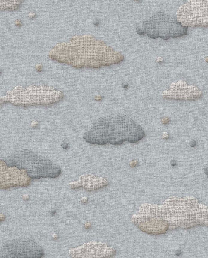 Kids' wallpaper, blue, clouds, polka dots, 363163, Tiny Treasures, Eijffinger