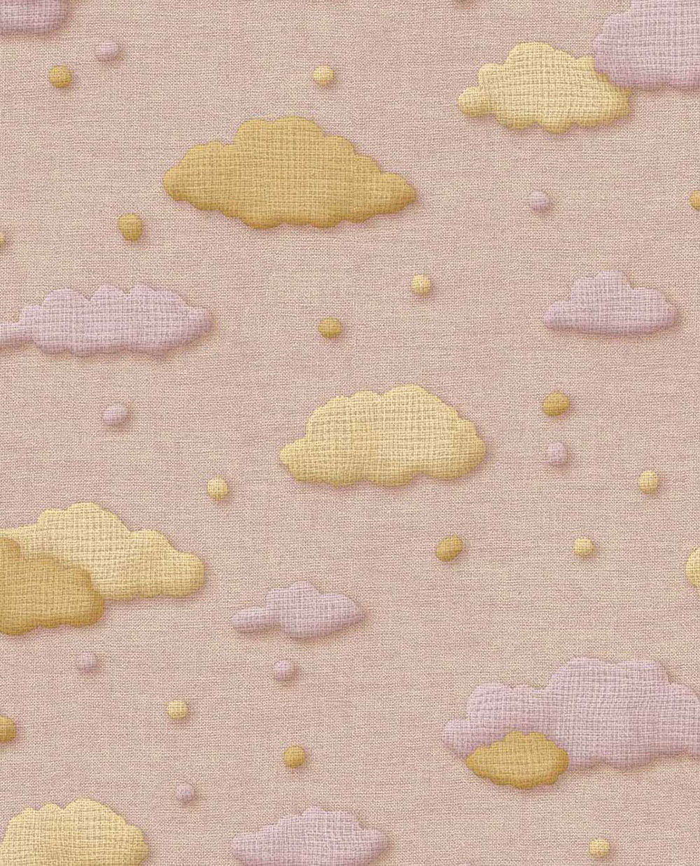 Kids' wallpaper, pink, clouds, polka dots, 363164, Tiny Treasures, Eijffinger