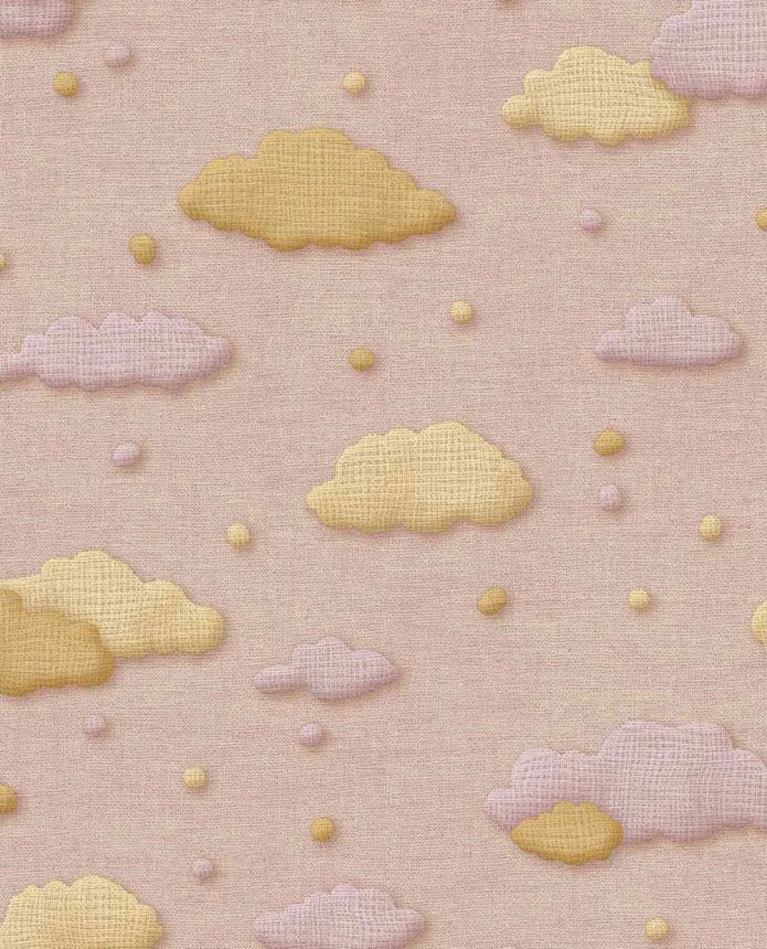 Kids' wallpaper, pink, clouds, polka dots, 363164, Tiny Treasures, Eijffinger