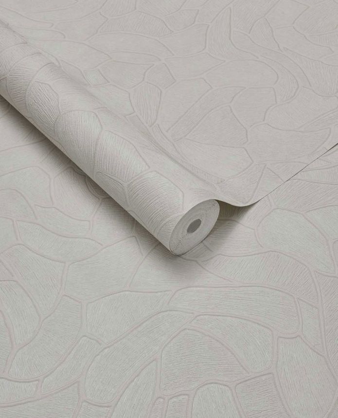 Geometric wallpaper, white, stone, 363215, Calm Crafted, Eijffinger