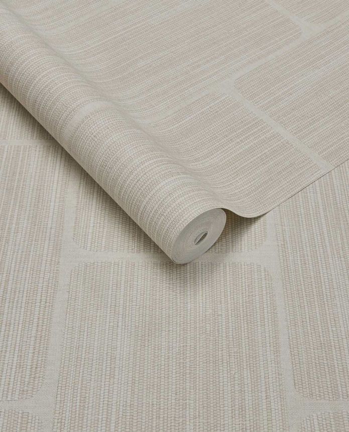 Geometric wallpaper, cream, 363254, Calm Crafted, Eijffinger