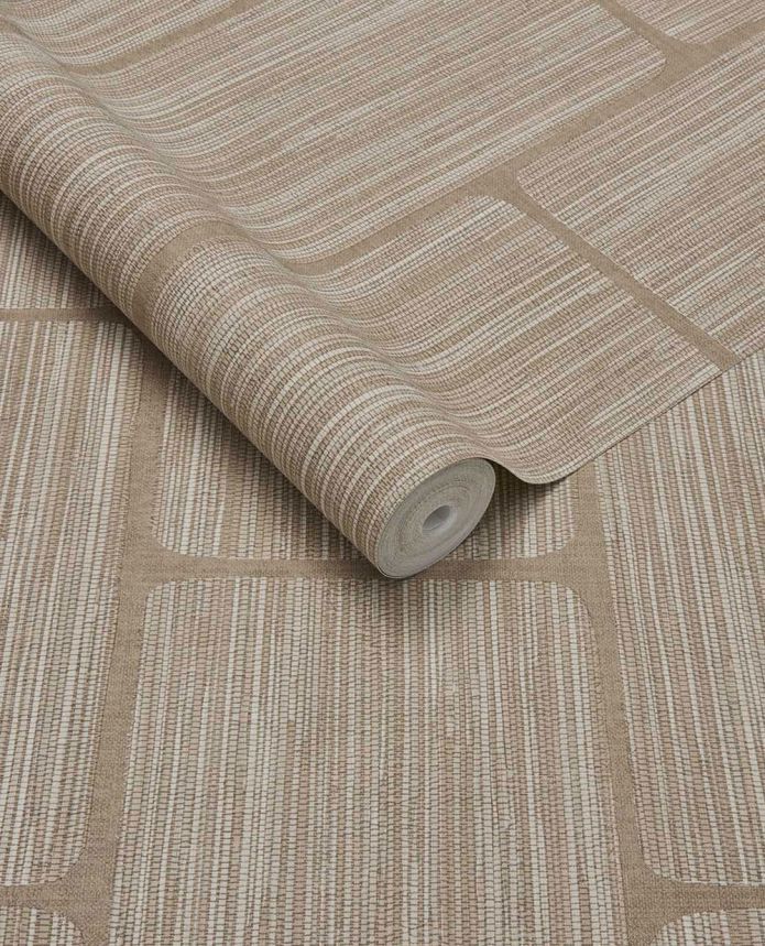 Geometric wallpaper, brown-beige, 363255, Calm Crafted, Eijffinger