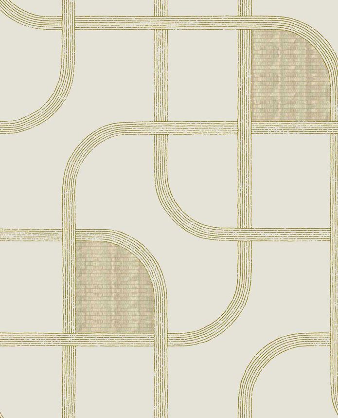 Geometric wallpaper, cream, stripes, 363260, Calm Crafted, Eijffinger