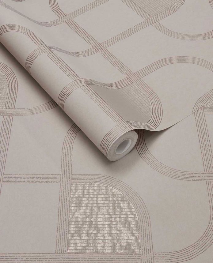 Geometric wallpaper, pink, stripes, 363261, Calm Crafted, Eijffinger