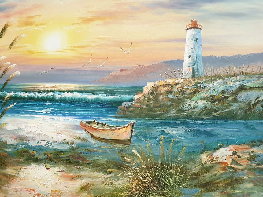 Custom Wall Murals, Lighthouse and Sea, 10200, Vavex