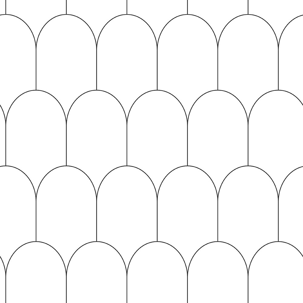 Geometric pattern wallpaper 139140, Black & White, Esta