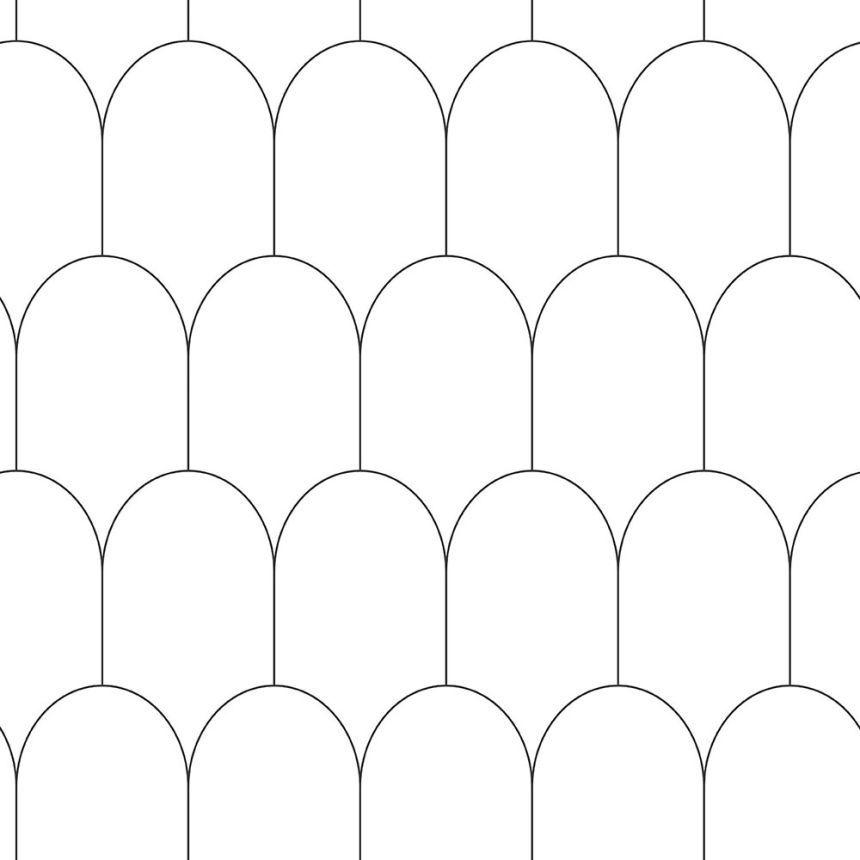 Geometric pattern wallpaper 139140, Black & White, Esta