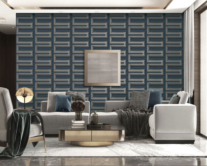 3D Wallpaper, Dark Blue, RE521076, Renaissance, Design ID