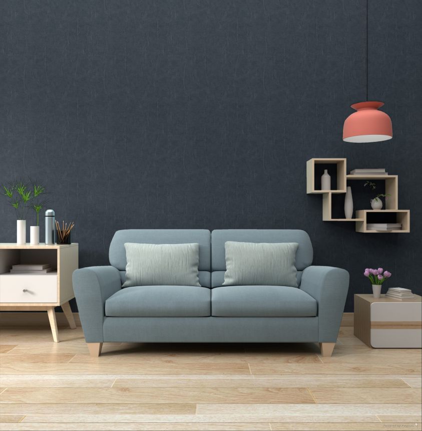 Stone Effect Wallpaper, Dark Blue, RE521086, Renaissance, Design ID