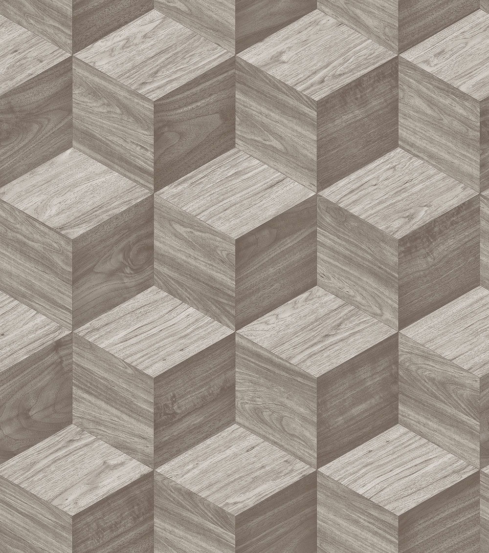 3D Wood Effect Wallpaper, Grey, RE521092, Renaissance, Design ID
