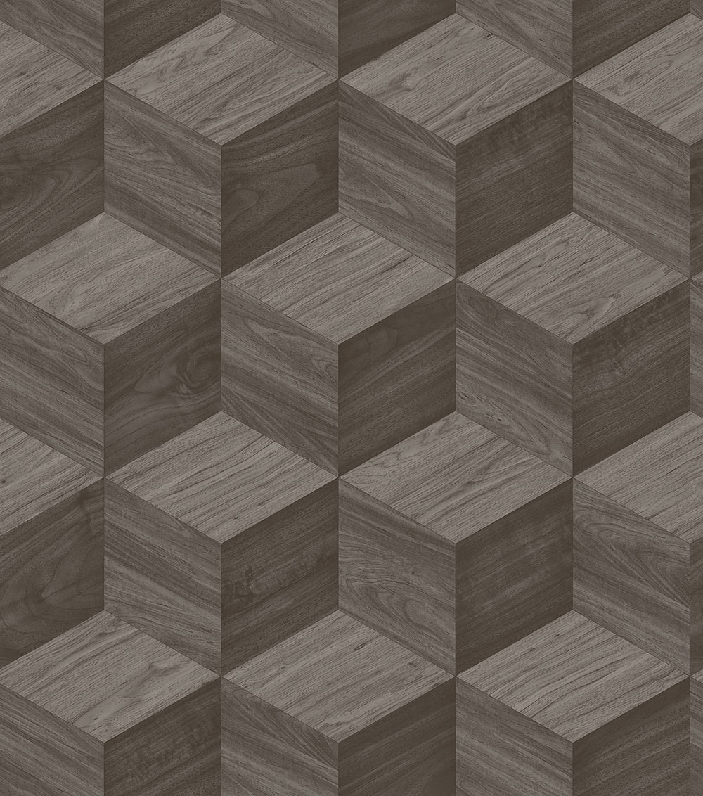 3D Wood Effect Wallpaper, Dark Grey, RE521093, Renaissance, Design ID