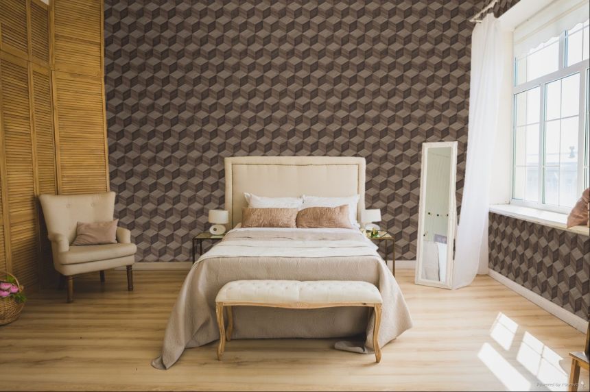 3D Wood Effect Wallpaper, Brown, RE521094, Renaissance, Design ID