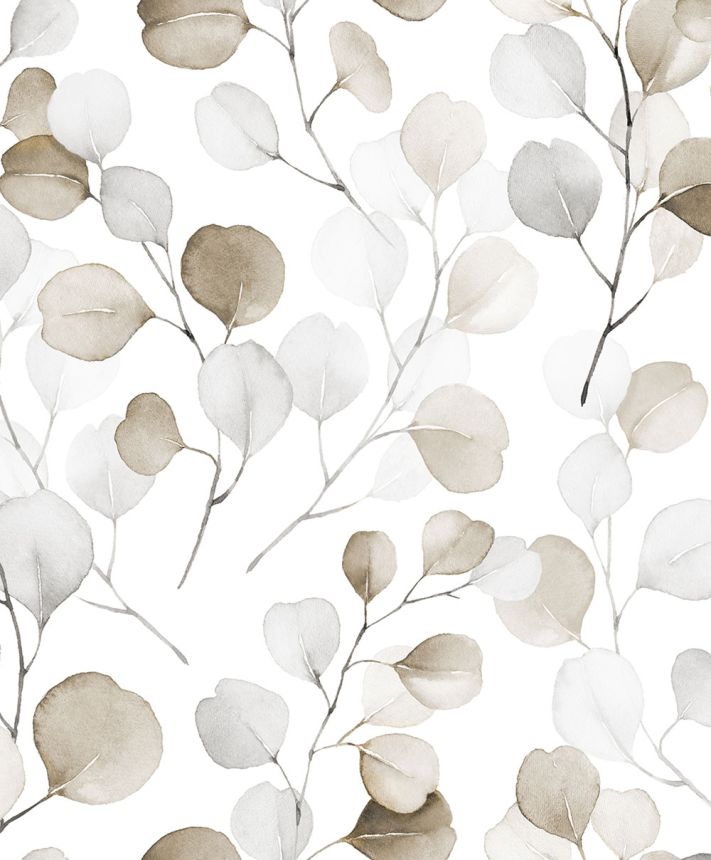 Non-woven wallpaper, green, white, Leaves, S 47423, Wohndesign 2026, Marburg