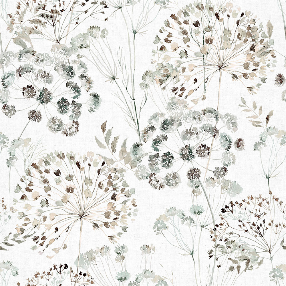 Non-woven wallpaper, gray-green, Meadow Flowers, S 35637, Wohndesign 2026, Marburg