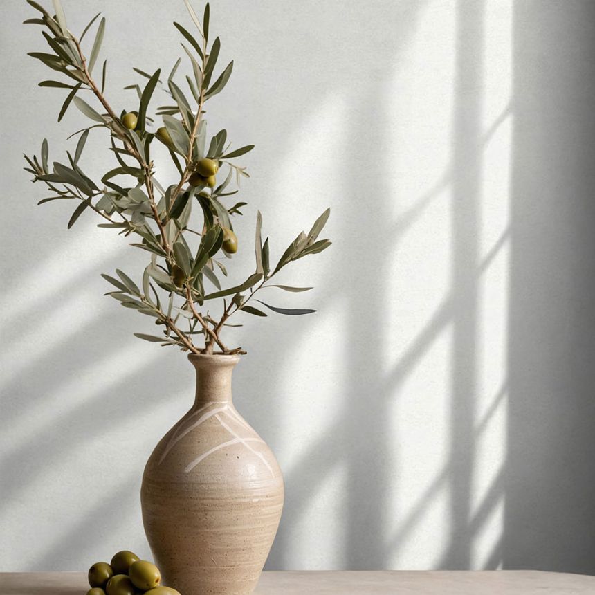 Concrete-look wallpaper, cream-white, S 55345, Pia, Novamur