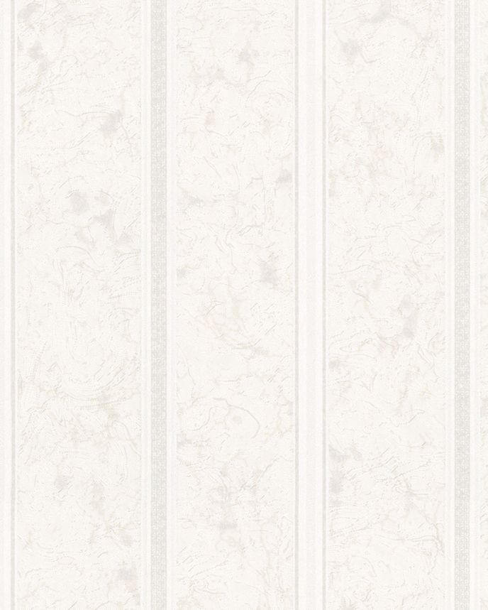 Striped wallpaper, pearl white, gray, S 71875, Pia, Novamur