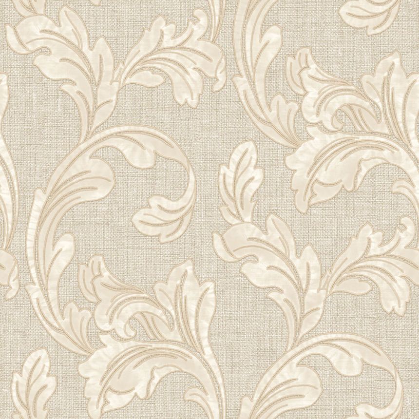 Non-woven wallpaper, cream, leaves, Z40001, Tradizione Italiana 3, Zambaiti Parati