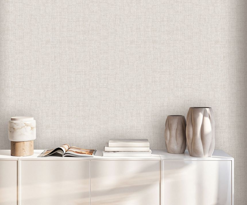 Non-woven wallpaper, white and gray, linen-look, Z40006, Tradizione Italiana 3, Zambaiti Parati
