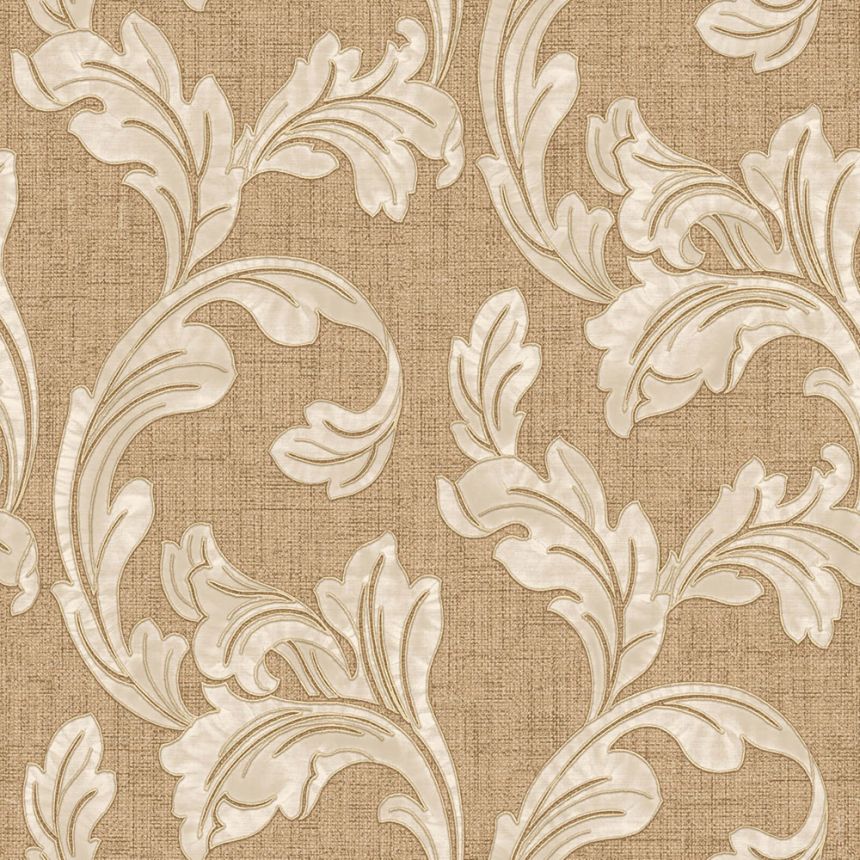 Non-woven wallpaper, beige, leaves, Z40008, Tradizione Italiana 3, Zambaiti Parati Z40008, Tradizione Italiana 3, Zambaiti Parati