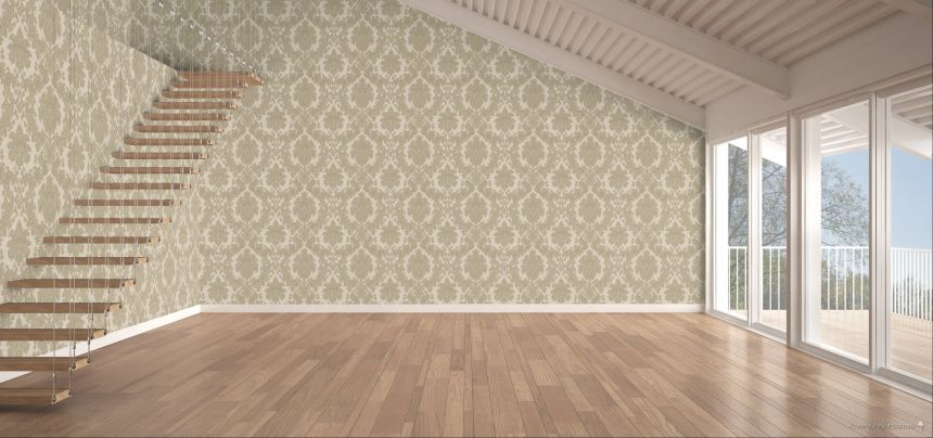 Castle-patterned non-woven wallpaper, gray-beige (Taupe), Z40044, Tradizione Italiana 3, Zambaiti Parati