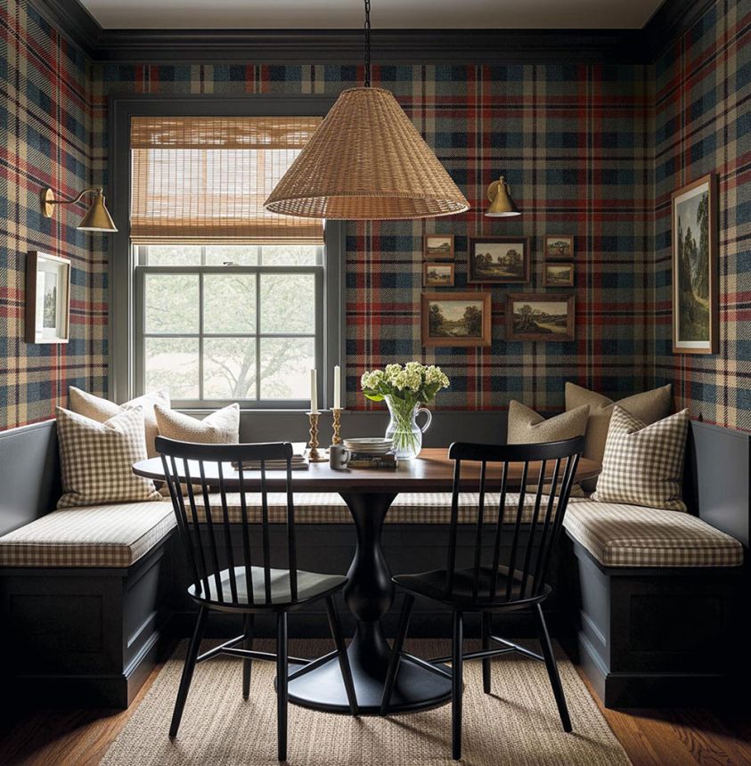 Dundee Wallpaper, Red, Beige, CA10101, Carl Robinson Edition 24: The Highlands