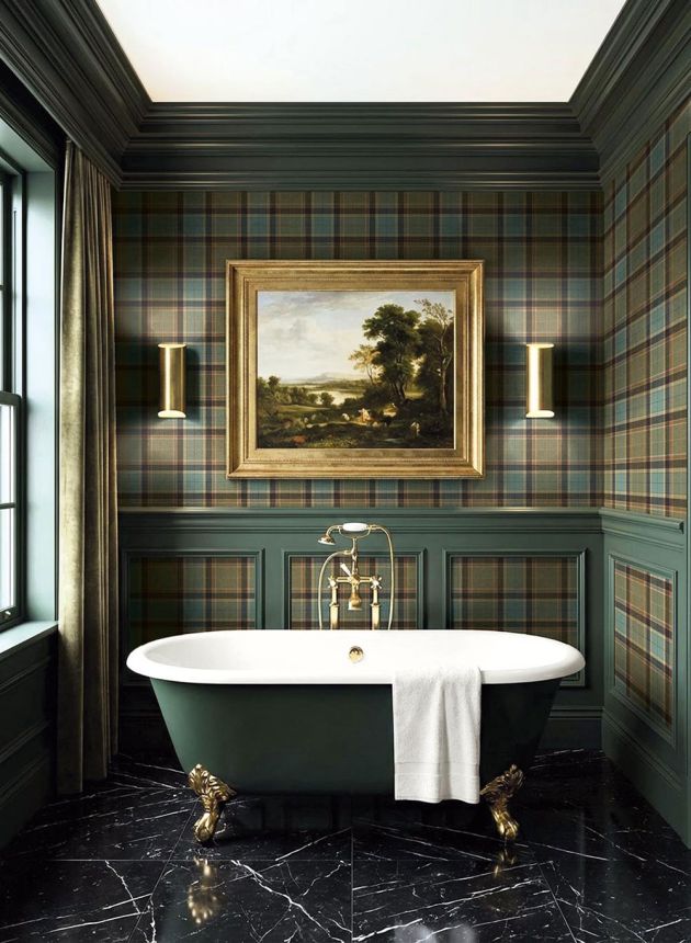 Stirling Wallpaper, Gray-Blue, Brown, CA10414, Carl Robinson Edition 24: The Highlands