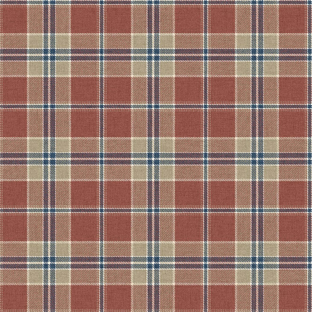 Inveraray Wallpaper, Red, Blue, CA10901, Carl Robinson Edition 24: The Highlands
