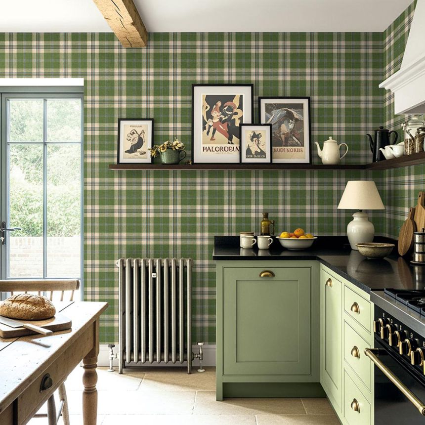 Inveraray Wallpaper, Green, Beige, CA10904, Carl Robinson Edition 24: The Highlands