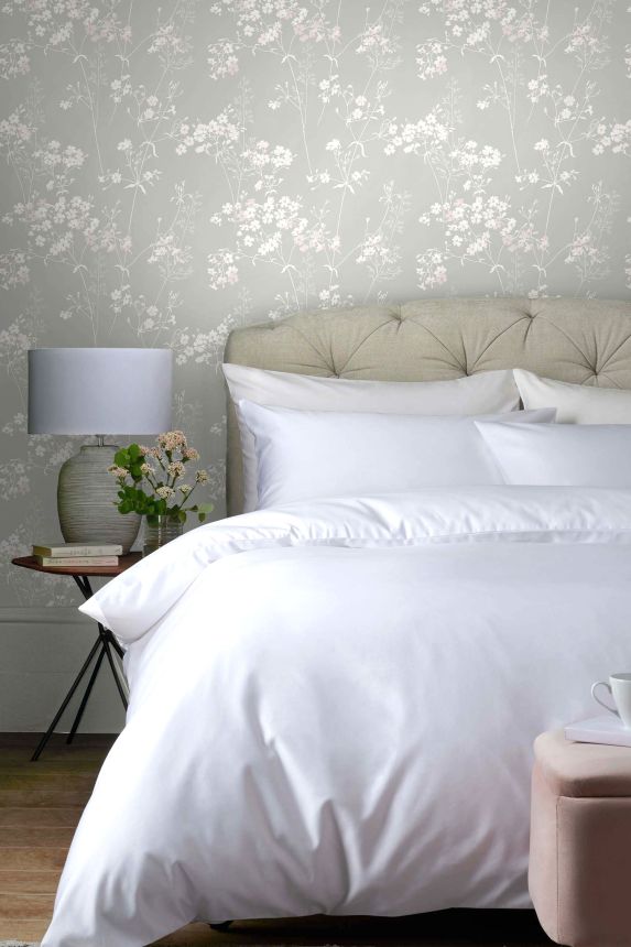 Gray wallpaper with flowers, 118270, Next Vol. 1, Next   OPENED