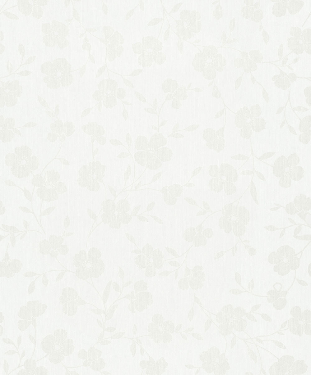 Floral wallpaper, white and cream, 82584, Pia, Novamur