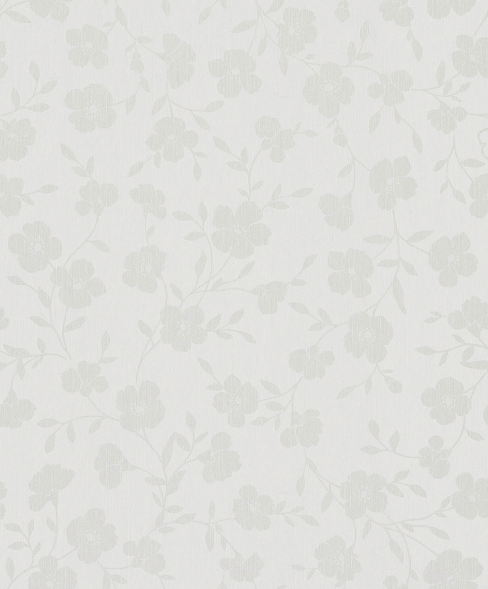 Floral wallpaper, white and gray, 82585, Pia, Novamur