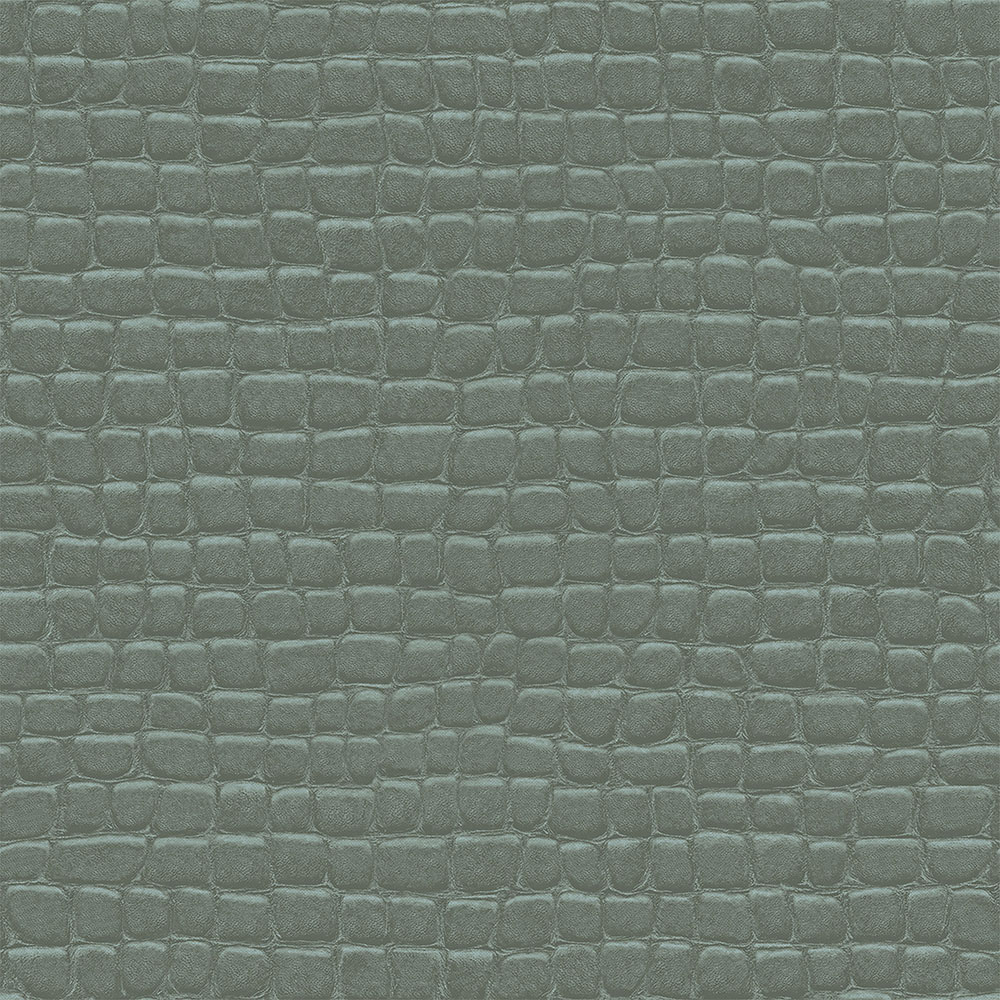 Gray-green non-woven wallpaper, imitation crocodile skin 347778, Luxury Skins, Origin