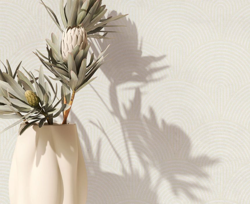 3D geometric wallpaper, beige-cream, 82595, Pia, Novamur