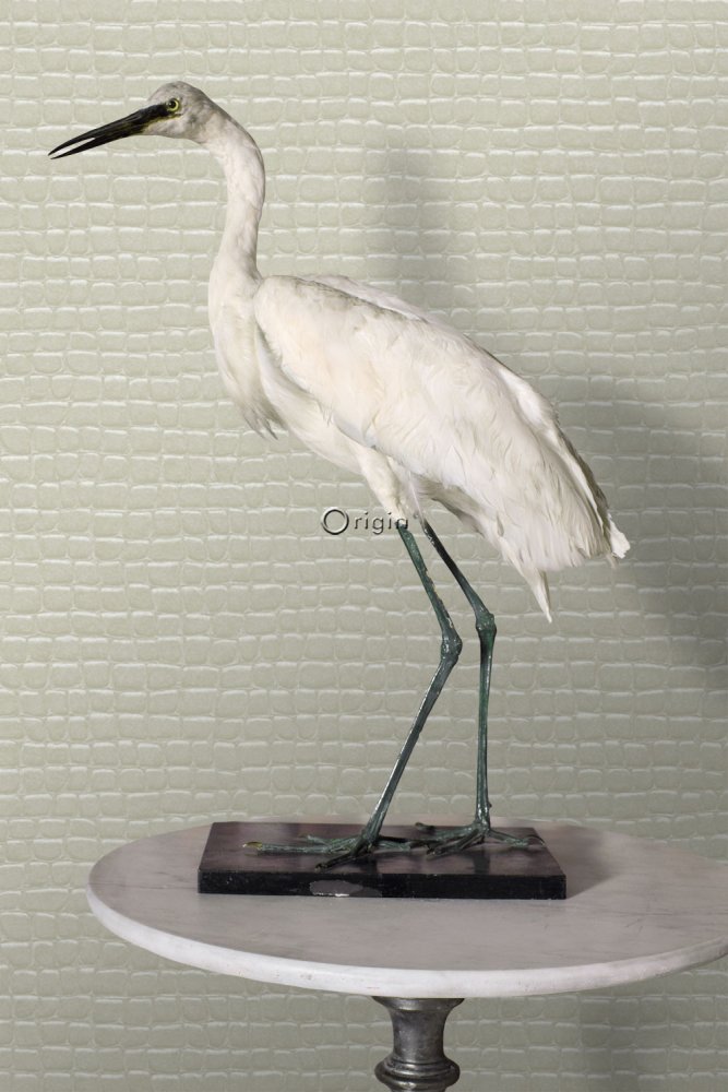 Gray-beige non-woven wallpaper, imitation crocodile skin 347777, Luxury Skins, Origin