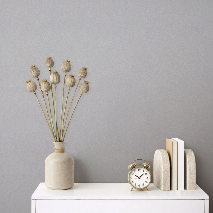 Wallpaper with a fabric texture, gray, 82599, Pia, Novamur