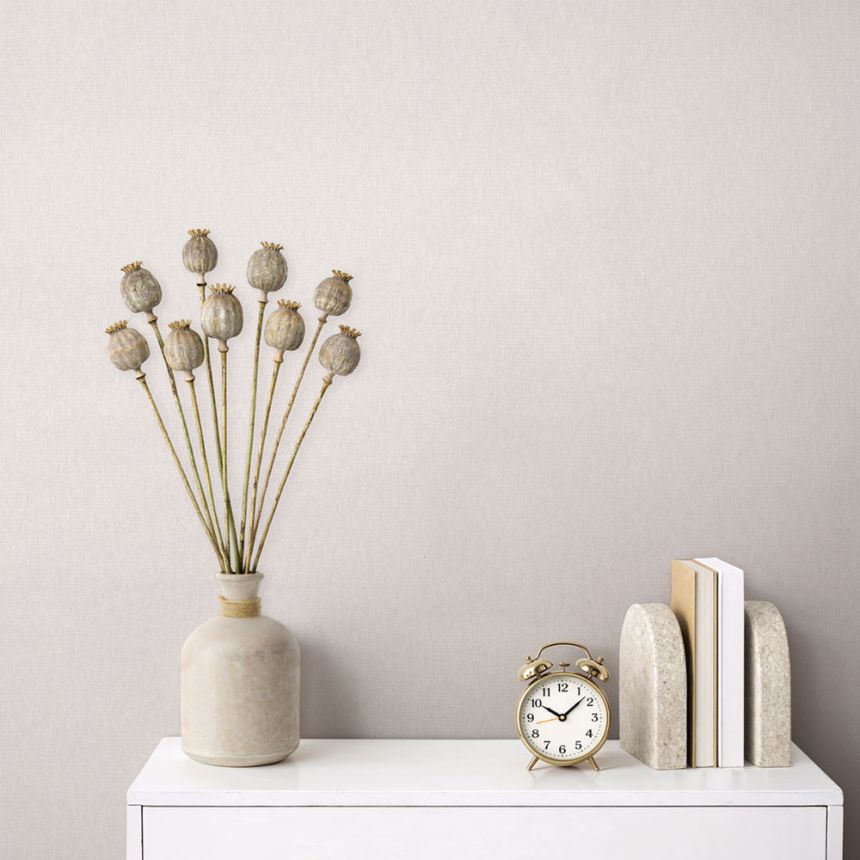 Wallpaper with a fabric texture, beige, 82602, Pia, Novamur