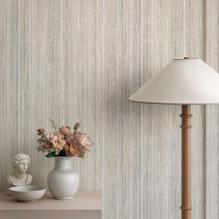 Wood-look wallpaper, beige, gray, 89047, Pia, Novamur