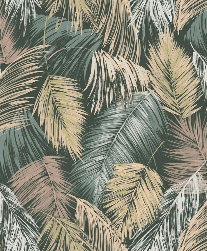 Jungle Wallpaper, Leaves, Gray, Green, 89054, Pia, Novamur