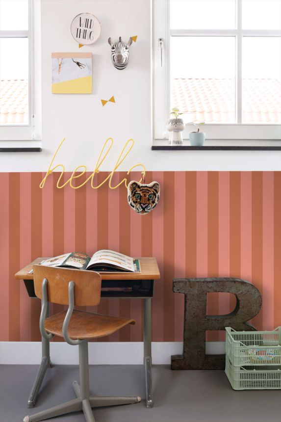 Striped Wallpaper, Pink, Red, 139905, Color Pop, Esta Home