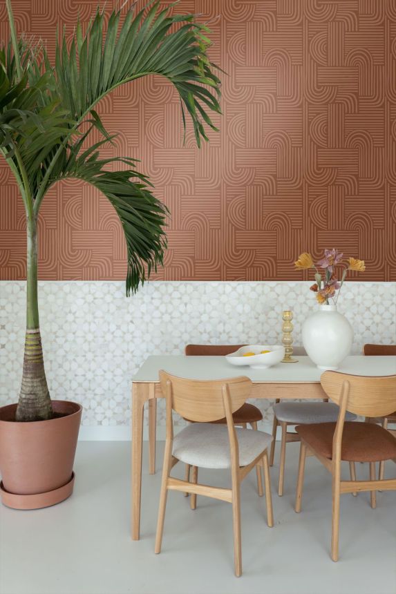 Geometric Wallpaper, Brown, 139938, Color Pop, Esta Home