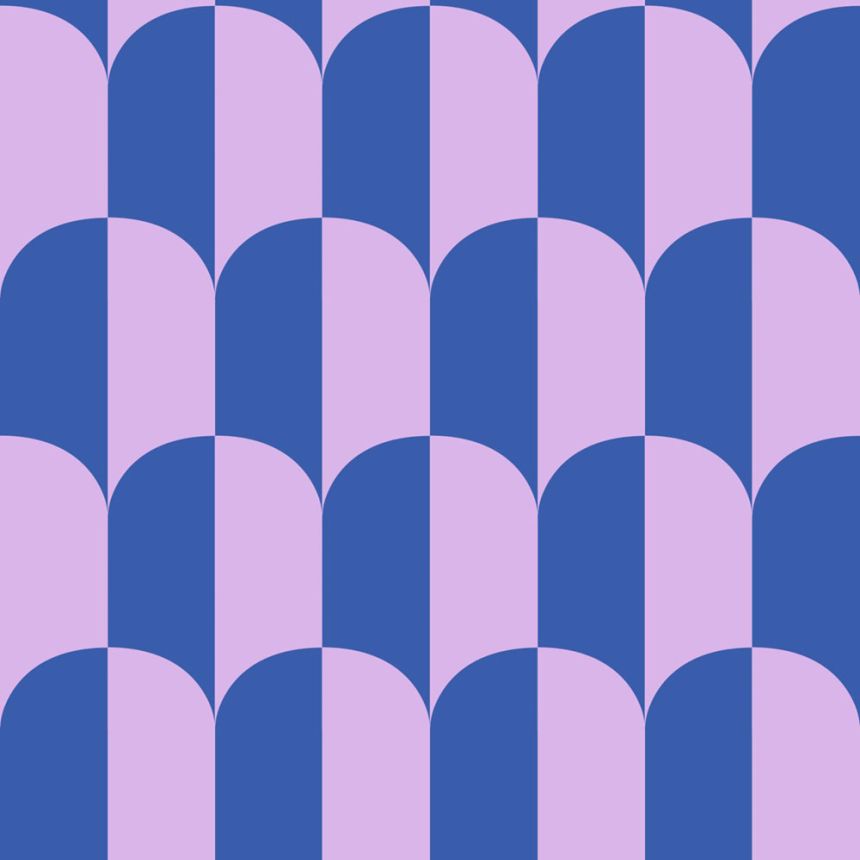 Wallpaper with an Art Deco pattern, blue, pink, 139983, Color Pop, Esta Home