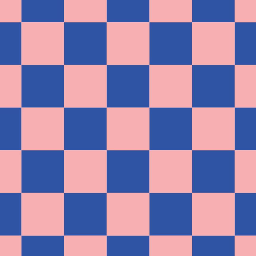 Checkered Pattern Wallpaper, Pink, Blue, 130915, Color Pop, Esta Home