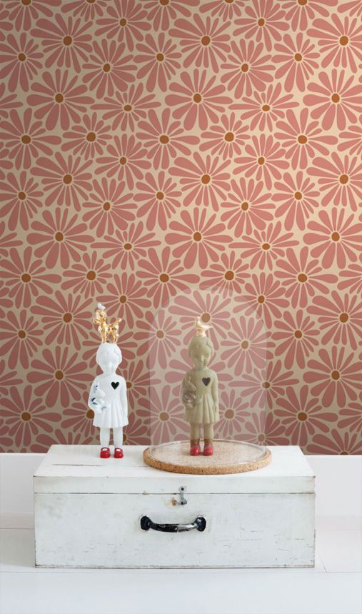 Floral wallpaper, pink, red-brown, 131151, Color Pop, Esta Home