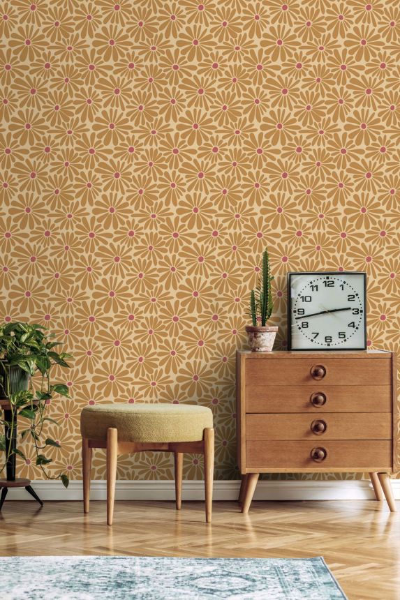 Floral wallpaper, brown, burgundy, 131152, Color Pop, Esta Home
