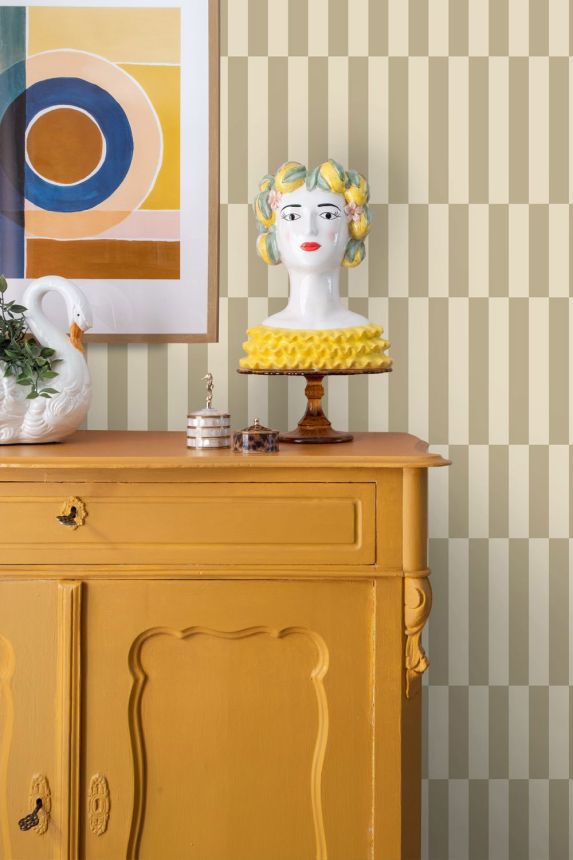 Striped wallpaper, gray-brown, beige, 131212, Color Pop, Esta Home