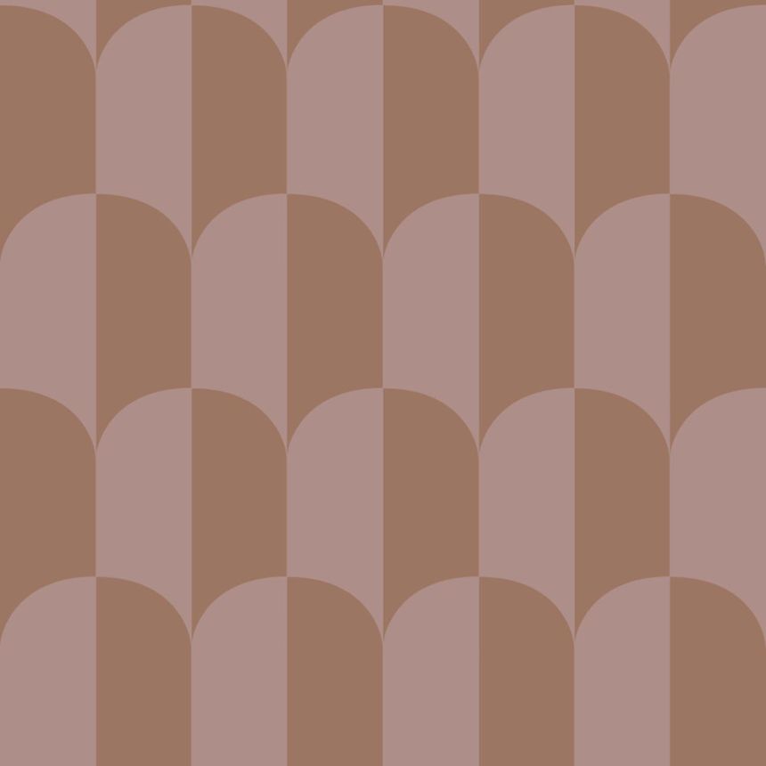 Wallpaper with an Art Deco pattern, brown, brown-purple, 131235, Color Pop, Esta Home