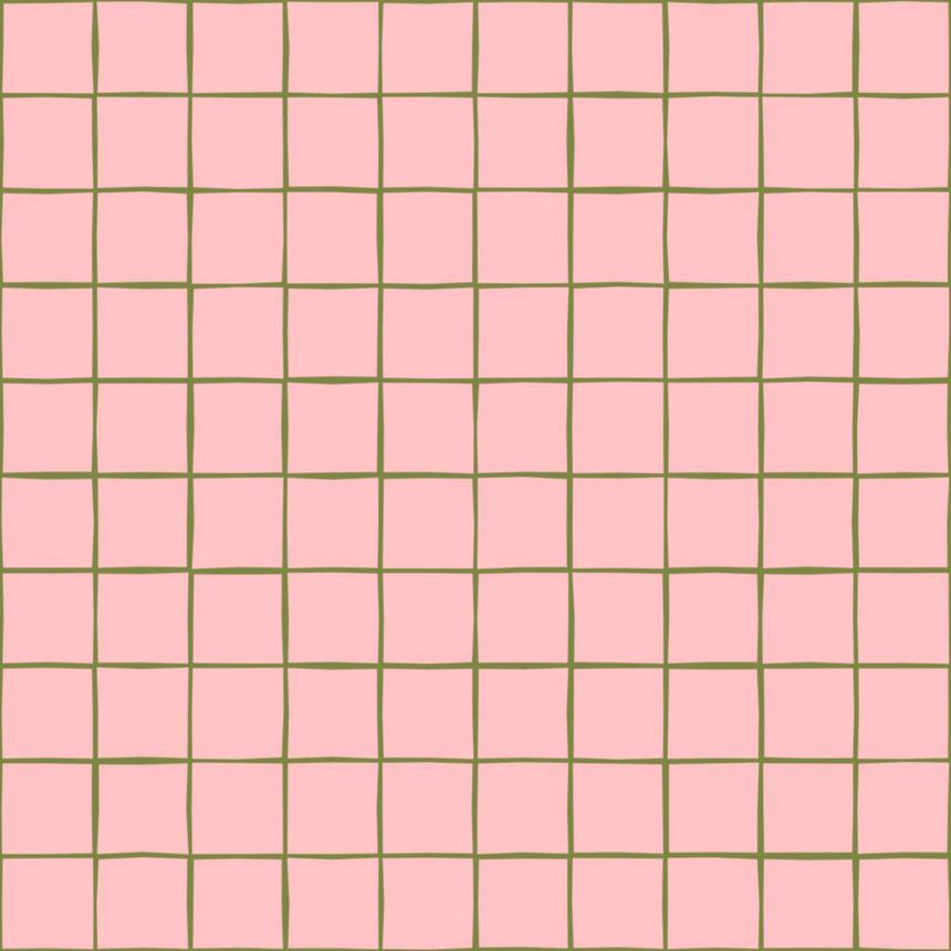 Grid-Patterned Wallpaper, Pink, Green, 131594, Color Pop, Esta Home