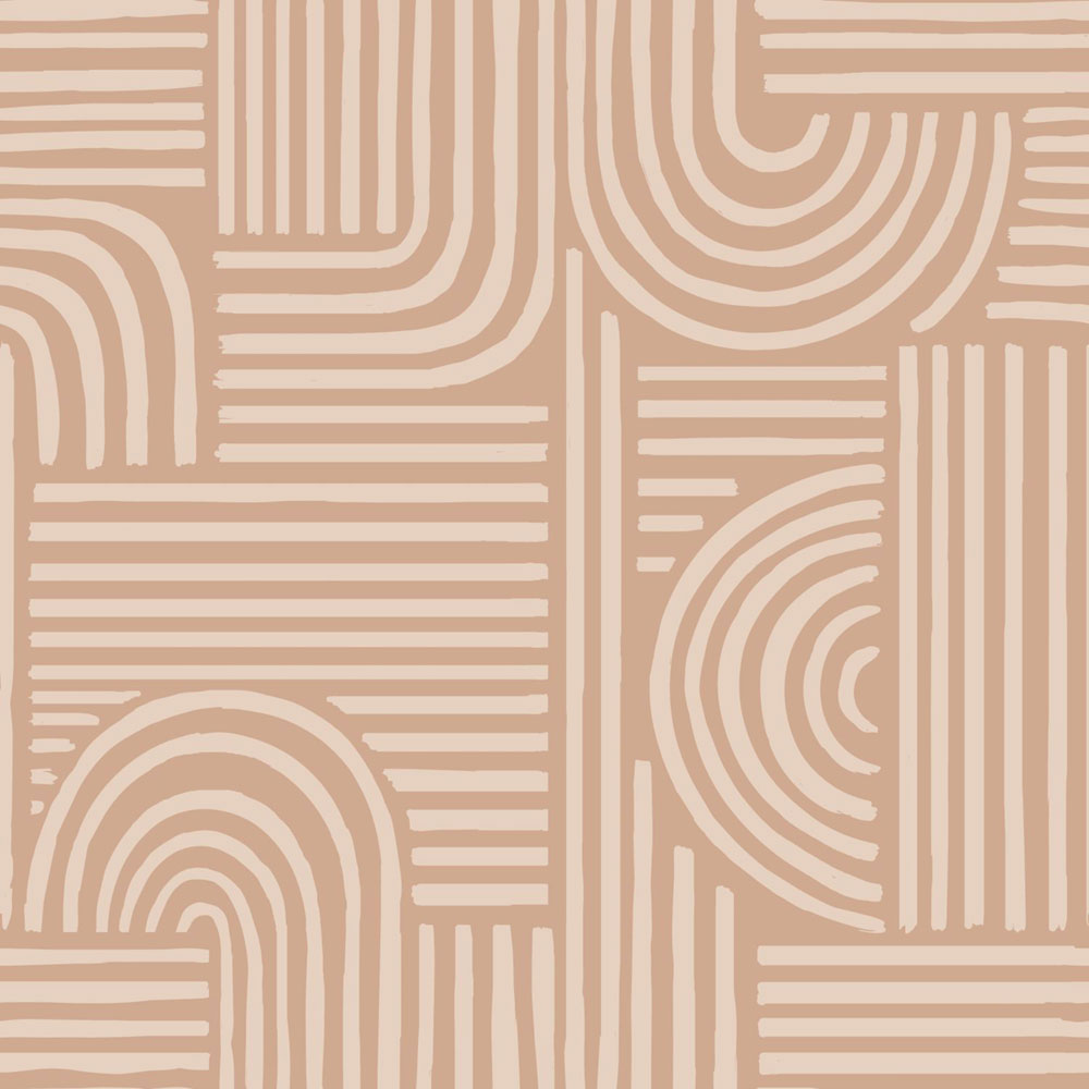 Geometric wallpaper, pink and brown, 139936, Color Pop, Esta Home